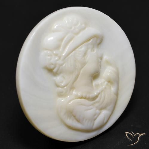Madrepérola branco quente Natural 14.86ct, Redondo, Opaco