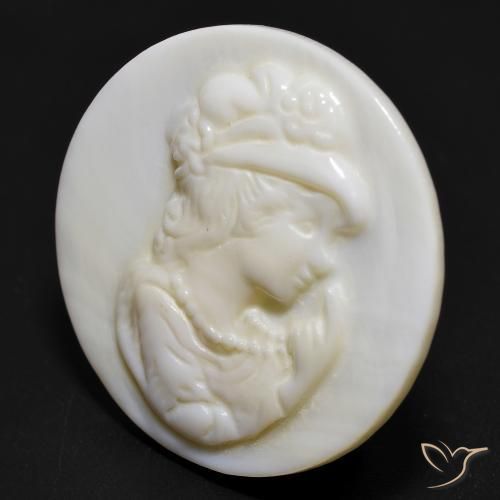 Madrepérola branco quente Natural 14.86ct, Redondo, Opaco
