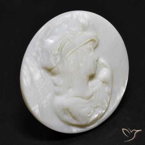 Madrepérola Pérola Branca Natural 14.67ct, Redondo, Opaco