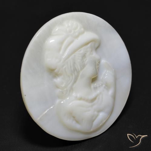 Madrepérola Pérola Branca Natural 10.19ct, Redondo, Opaco