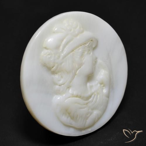 Madrepérola Pérola Branca Natural 14.89ct, Redondo, Opaco