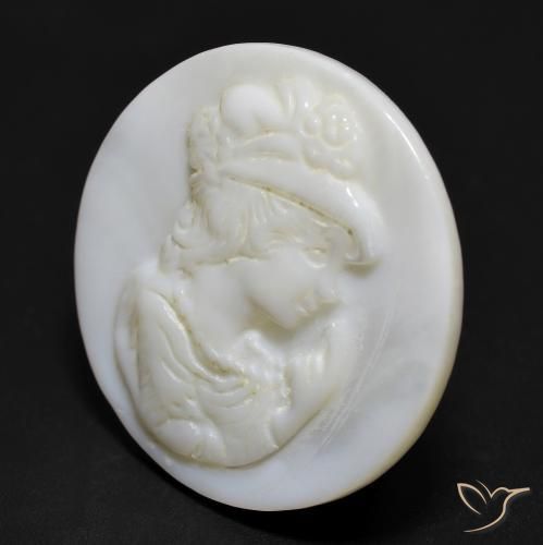 Madrepérola Pérola Branca Natural 14.89ct, Redondo, Opaco