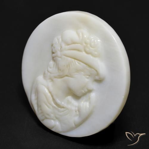 Madrepérola Pérola Branca Natural 16.55ct, Redondo, Opaco
