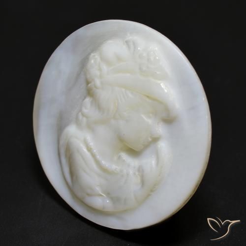Madrepérola Pérola Branca Natural 12.25ct, Redondo, Opaco