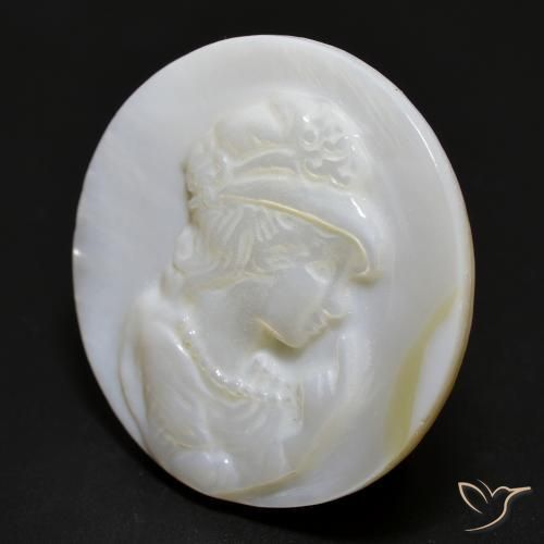Madrepérola Pérola Branca Natural 15.28ct, Redondo, Opaco