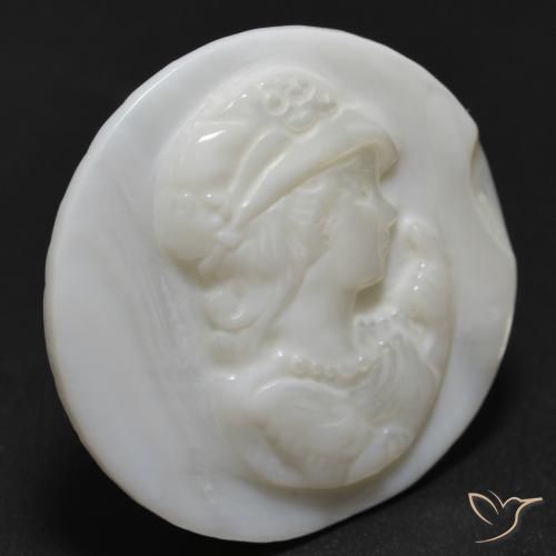 Madrepérola Pérola Branca Natural 13.54ct, Redondo, Opaco