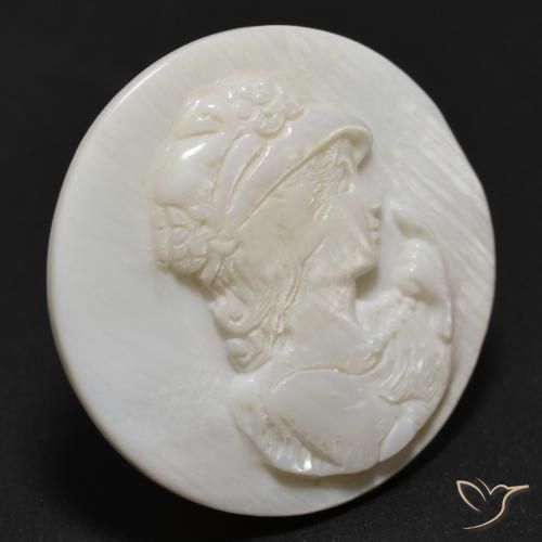 Madrepérola Branco Natural 14.64ct, Redondo, Opaco
