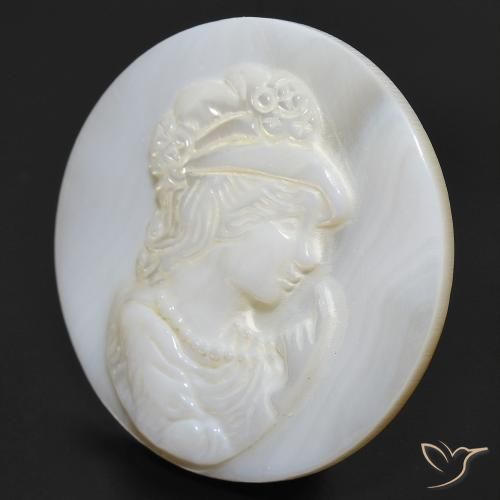 Madrepérola Pérola Branca Natural 15.14ct, Redondo, Opaco