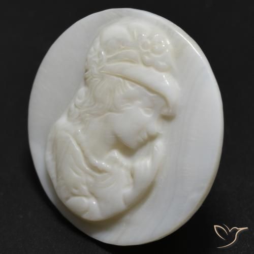 Madrepérola Pérola Branca Natural 14.15ct, Redondo, Opaco