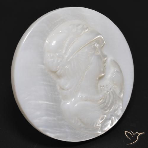 Madrepérola Pérola Branca Natural 17.46ct, Redondo, Opaco