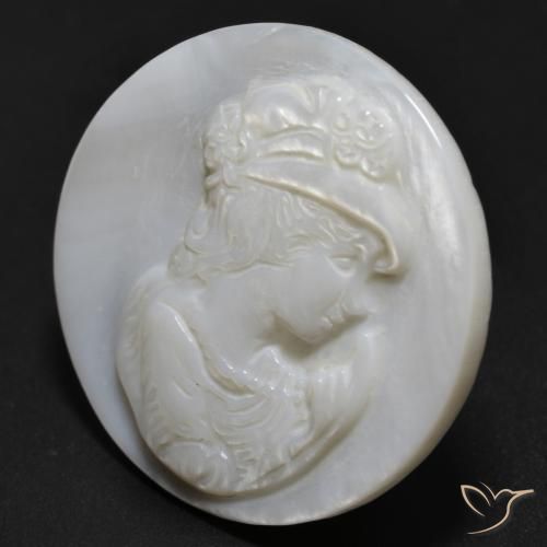 Madrepérola Pérola Branca Natural 12.91ct, Redondo, Opaco