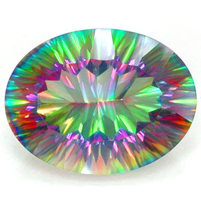 Quartzo místico multicolorido natural 7,93ct, corte oval, IF