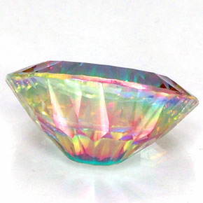 Quartzo místico multicolorido natural 7,93ct, corte oval, IF