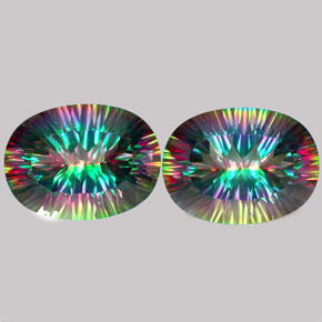 Pedras preciosas de quartzo místico multicolorido natural de  ct, corte oval, IF