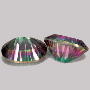 Pedras preciosas de quartzo místico multicolorido natural de  ct, corte oval, IF