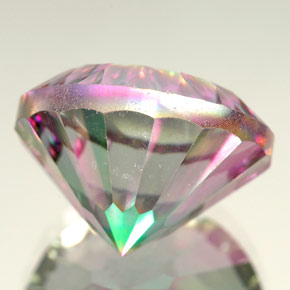 Quartzo místico multicolorido natural 12,83ct, corte redondo, IF