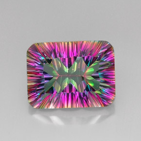 Quartzo Místico Top Rainbow Natural 19.36ct, Corte Esmeralda, VVS