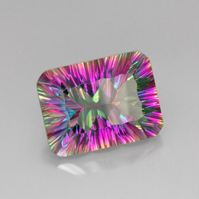 Quartzo Místico Top Rainbow Natural 19.36ct, Corte Esmeralda, VVS