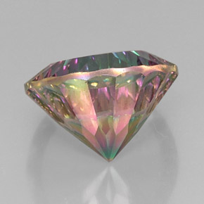 Quartzo místico multicolorido natural 13,32ct, corte redondo, VVS