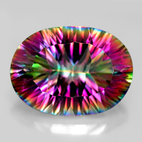 Quartzo Místico Top Rainbow Natural 12.70ct, Corte Oval, VVS