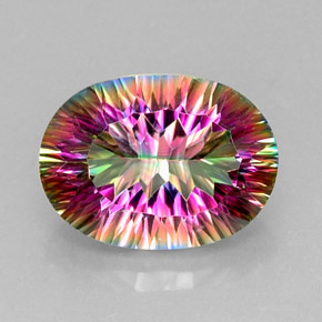 Quartzo místico multicolorido natural 13,17ct, corte oval, VVS