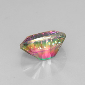 Quartzo místico multicolorido natural 13,12ct, corte oval, VVS
