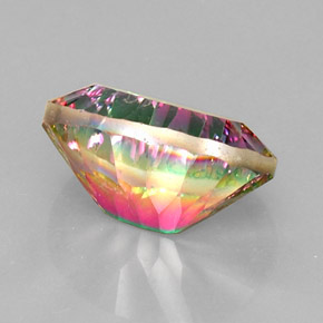 Quartzo místico multicolorido natural 13,61ct, corte oval, VVS