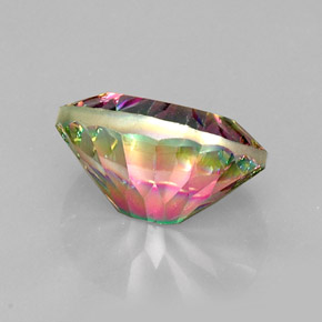 Quartzo místico multicolorido natural 13,61ct, corte oval, VVS