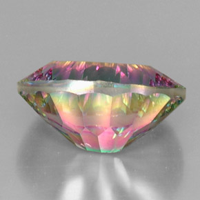 Quartzo místico multicolorido natural 12,71ct, corte oval, VVS