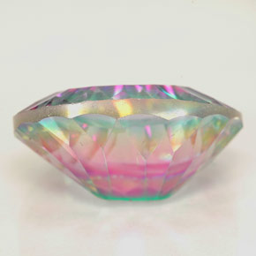 Quartzo místico multicolorido natural 12,22ct, corte oval, VVS