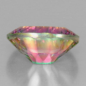 Quartzo místico multicolorido natural 12,17ct, corte oval, VVS