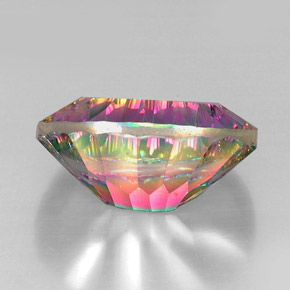 Quartzo místico multicolorido natural 12,54ct, corte oval, VVS