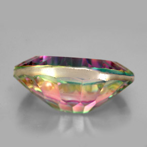 Quartzo místico multicolorido natural 11,34ct, corte oval, VVS