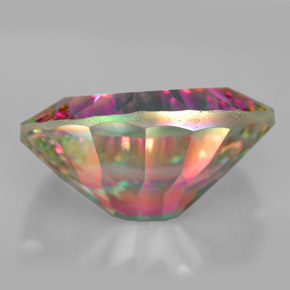 Quartzo místico multicolorido natural 11,76ct, corte oval, VVS