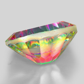 Quartzo místico multicolorido natural 13,00ct, corte oval, VVS