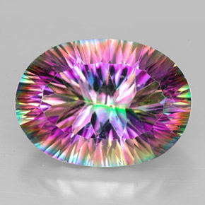 Quartzo Místico Top Rainbow Natural 13.22ct, Corte Oval, VVS