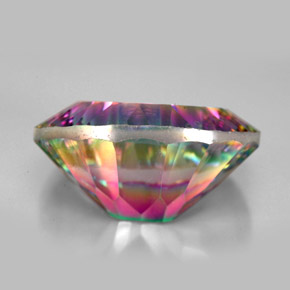 Quartzo místico multicolorido natural 12,73ct, corte oval, VVS