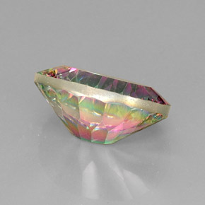 Quartzo místico multicolorido natural 12,60ct, corte oval, VVS