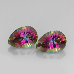 Pedras preciosas de Quartzo Místico Top Rainbow natural de  ct, Formato de pêra, VVS