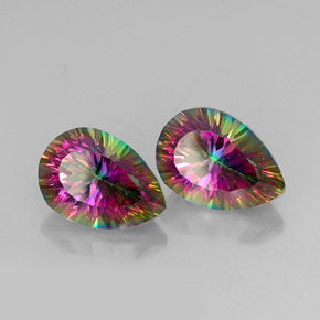 Pedras preciosas de Quartzo Místico Top Rainbow natural de  ct, Formato de pêra, VVS