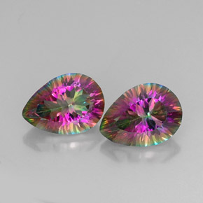 Pedras preciosas de quartzo místico multicolorido natural de  ct, formato de pêra, VVS