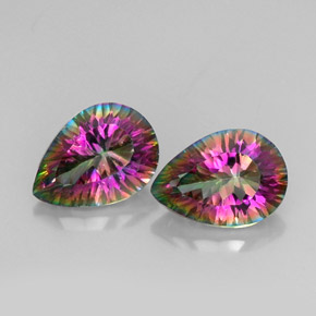 Pedras preciosas de quartzo místico multicolorido natural de  ct, formato de pêra, VVS