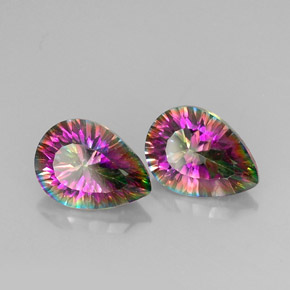 Pedras preciosas de quartzo místico multicolorido natural de  ct, formato de pêra, VVS