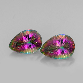 Pedras preciosas de quartzo místico multicolorido natural de  ct, formato de pêra, VVS