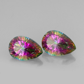 Pedras preciosas de quartzo místico multicolorido natural de  ct, formato de pêra, VVS