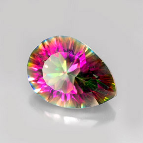 Quartzo Místico Top Rainbow Natural 4.93ct, Formato de pêra, VVS-VS