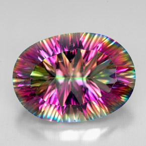 Quartzo Místico Top Rainbow Natural 11.22ct, Corte Oval, VVS-VS