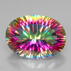 Quartzo Místico Top Rainbow Natural 11.03ct, Corte Oval, VVS-VS