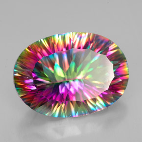 Quartzo Místico Top Rainbow Natural 11.03ct, Corte Oval, VVS-VS