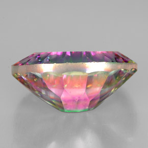 Quartzo místico multicolorido natural 11,57ct, corte oval, VVS-VS